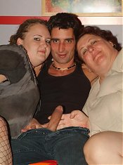 Mature plump models Agnes Eva and Anna Marie got their chubby cooters fucked hard in this threesome